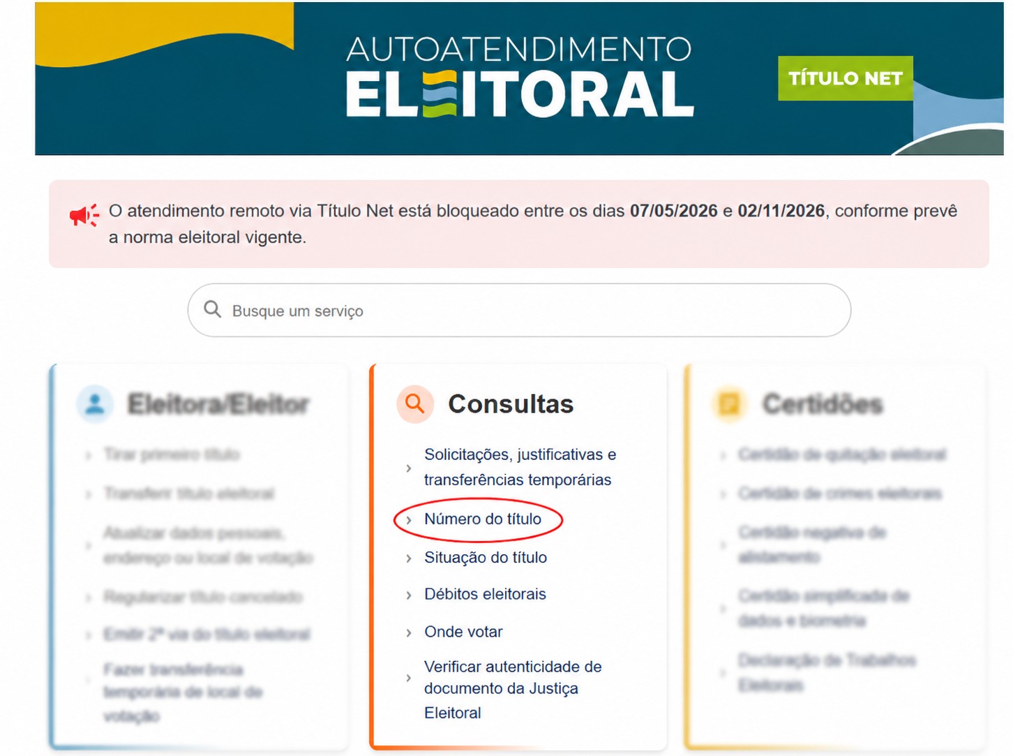 Arte com orientações para consultar zona e seção eleitoral