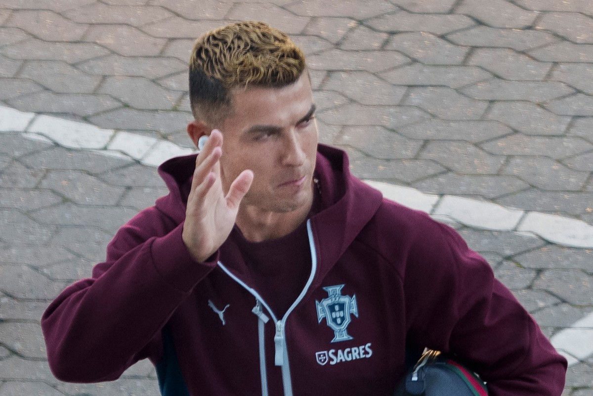 Cristiano Ronaldo em estádio de Copenhague