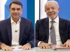 Flávio Bolsonaro e Lula em sabatina da TV Globo