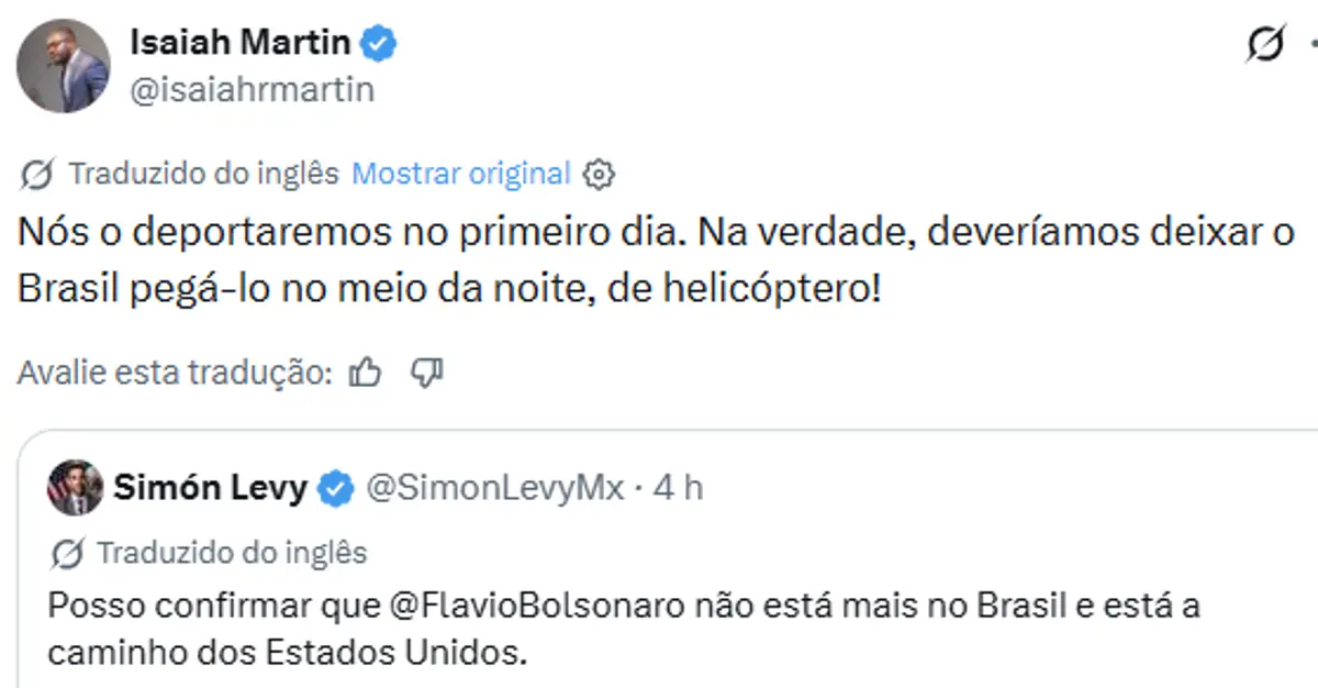 Captura de tela de publicação de Isaiah Martin no X