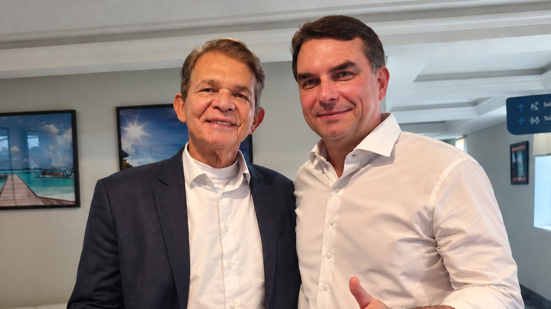 Joaquim Silva e Luna e Flávio Bolsonaro