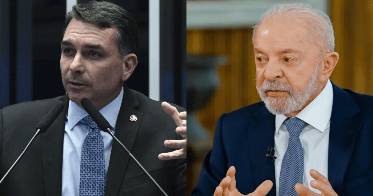 Flávio Bolsonaro e Luiz Inácio Lula da Silva