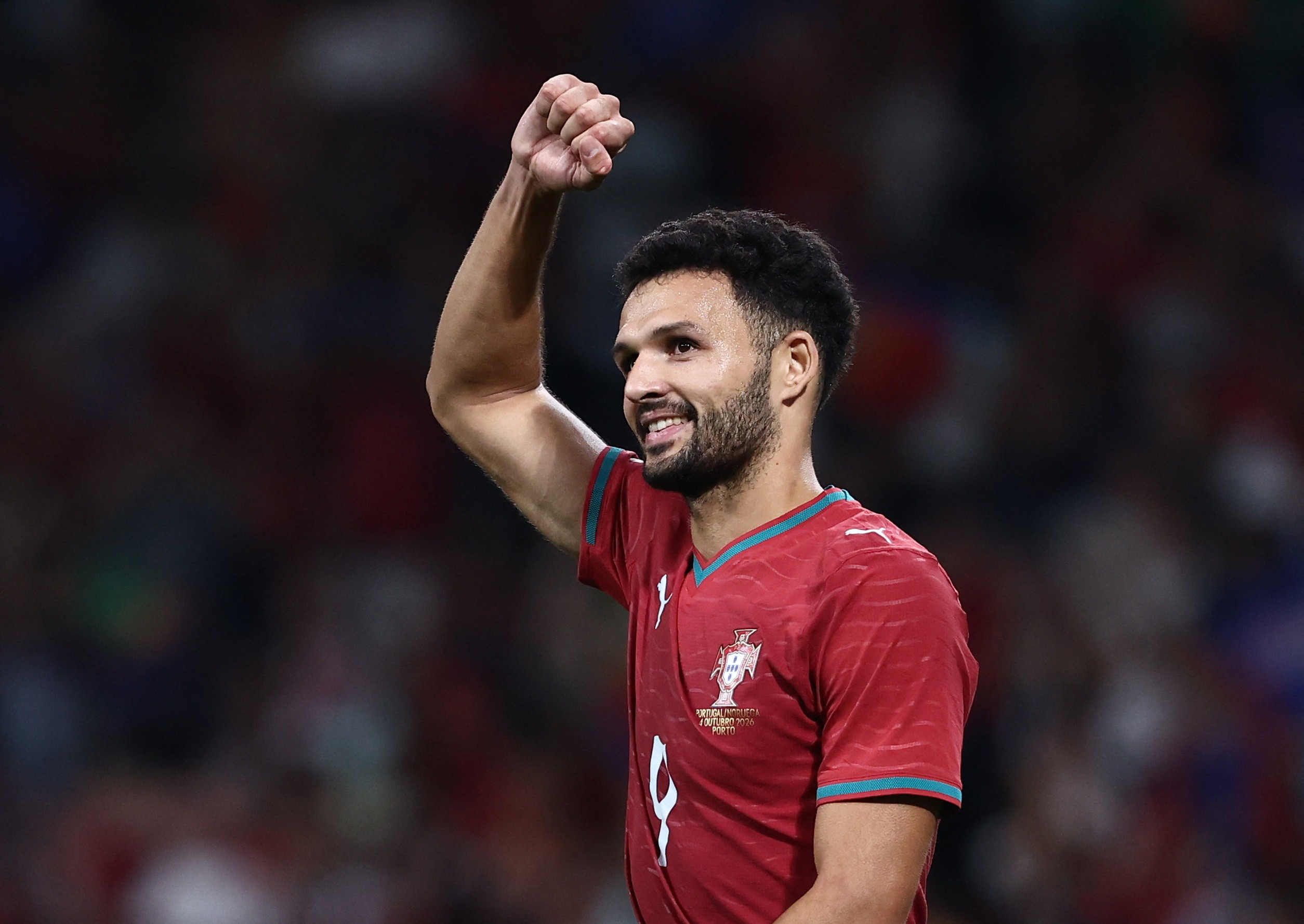 Gonçalo Ramos em partida de Portugal contra a Noruega pela Liga das Nações