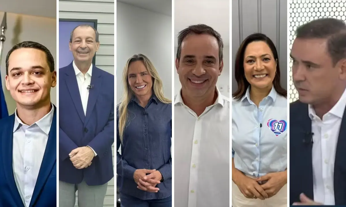Montagem com Celina Leão, Lorenzo Pazolini, Omar Aziz, Cadu de Lula, Mailza Assis e Vicentinho Júnior