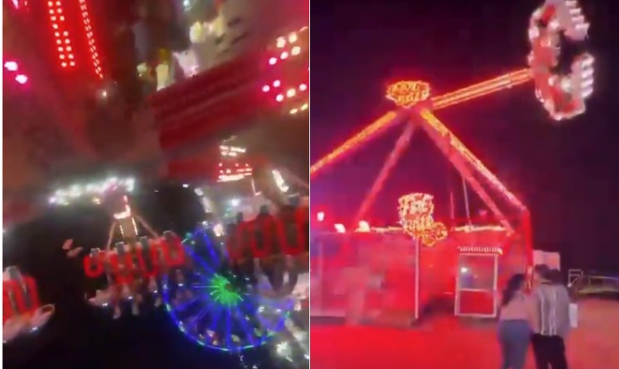 Brinquedo pendular em parque de diversões
