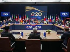 Marco Rubio e Mauro Vieira em reunião de chanceleres do G20 em Atlanta