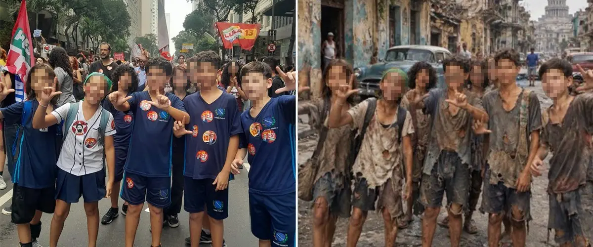 Estudantes durante manifestação no Rio de Janeiro