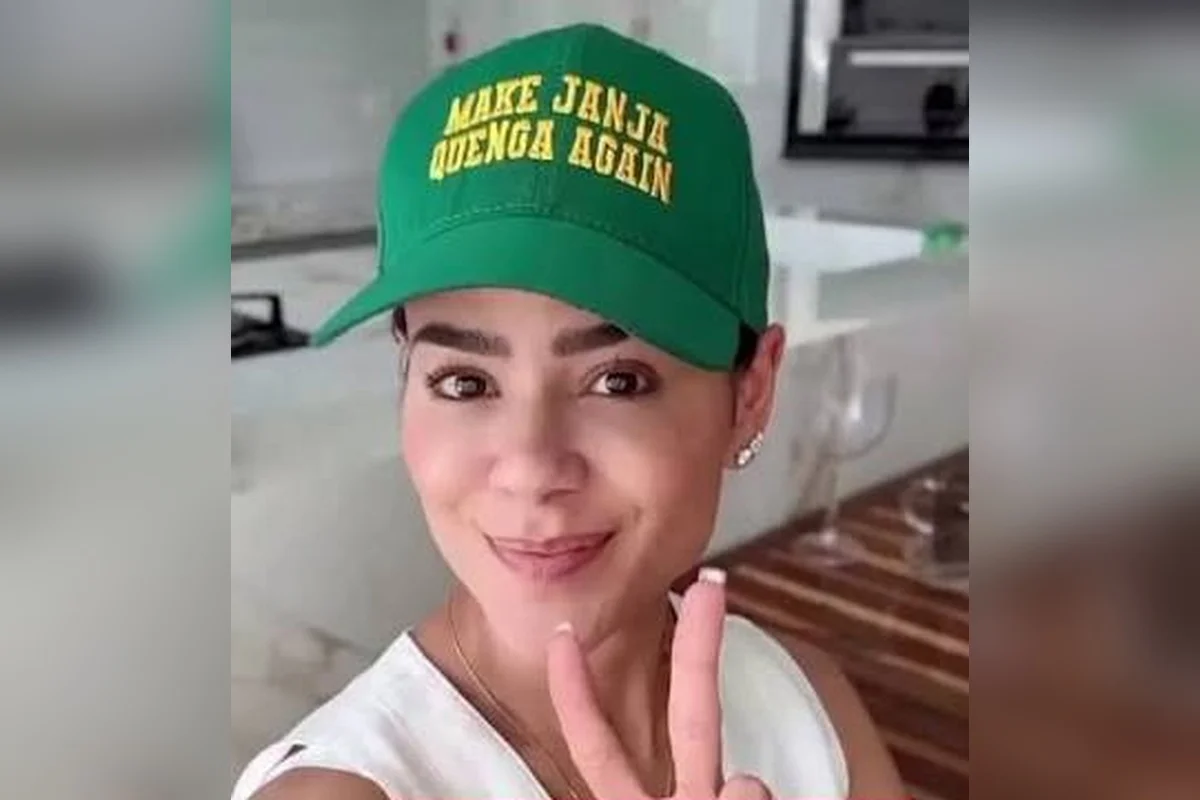 Mirna Noia com boné contendo frase ofensiva a Janja
