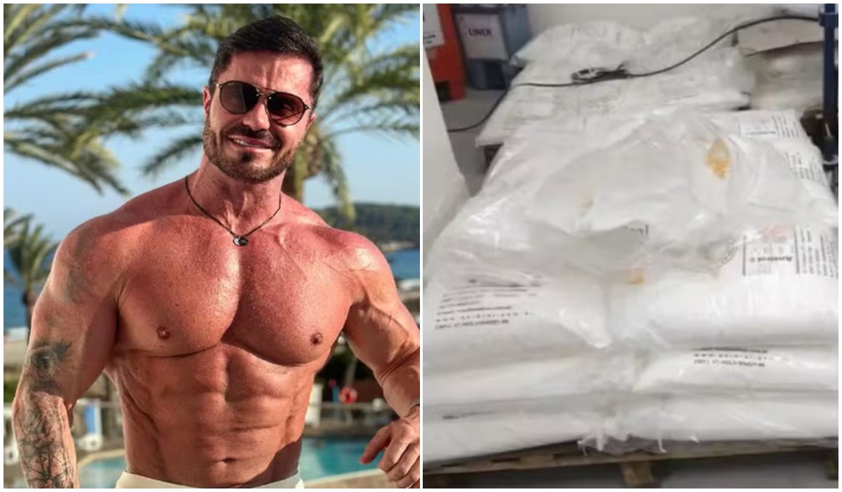 Renato Cariani em montagem com produtos químicos