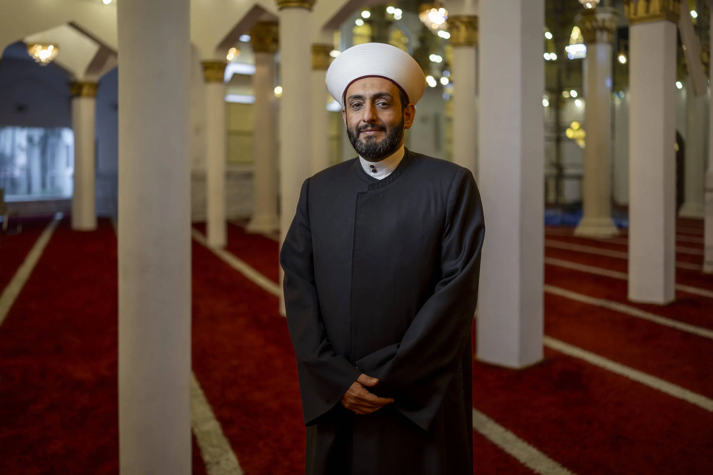 Sheik Mohamad Al Bukao na Mesquita Brasil, em São Paulo