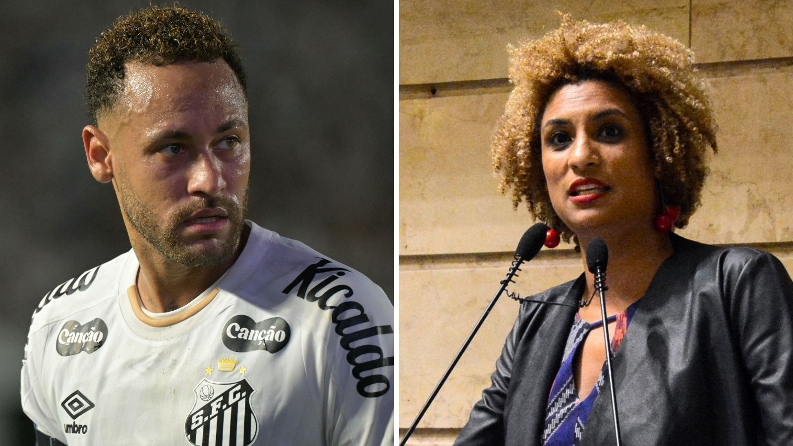 Neymar durante partida de futebol