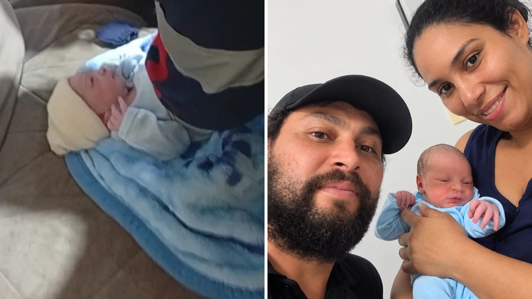 Recém-nascido Jonas Henrique no sofá da casa da família