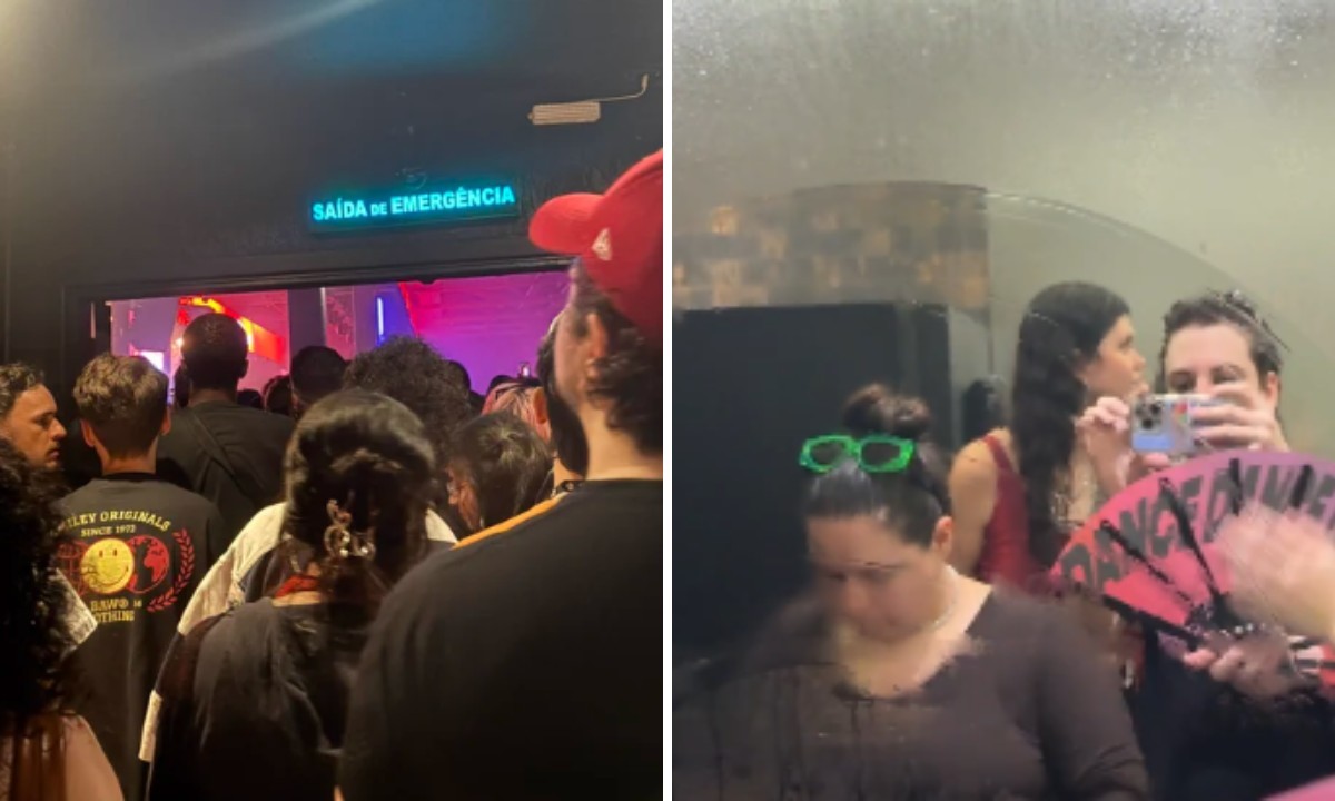 Público concentrado em saída de emergência durante o Zig Festival