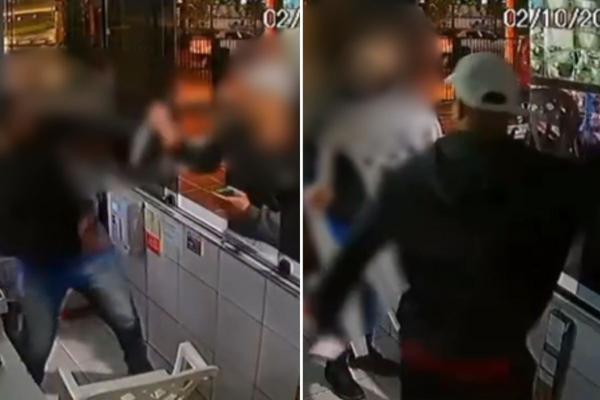 Porteiro dentro de guarita de prédio durante ataque em São Vicente
