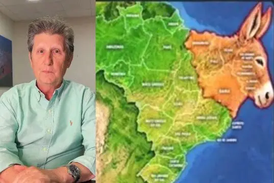 Montagem do mapa da Região Nordeste em formato de burro