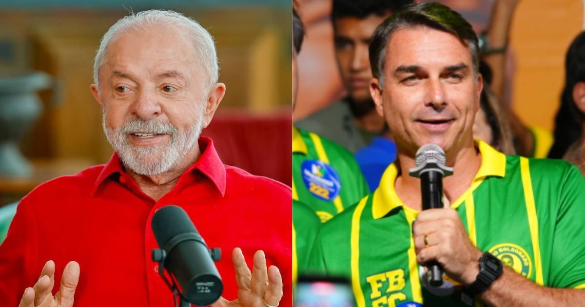 Lula e Flávio Bolsonaro