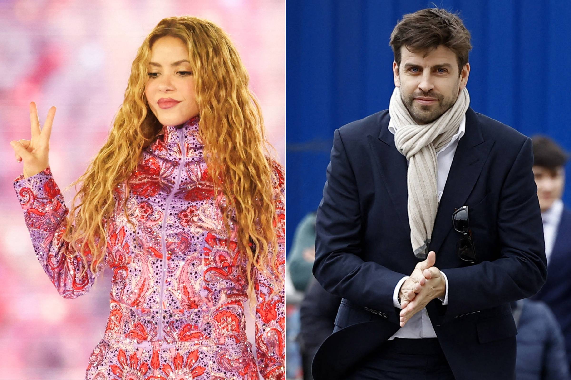 Shakira e Gerard Piqué em imagens lado a lado