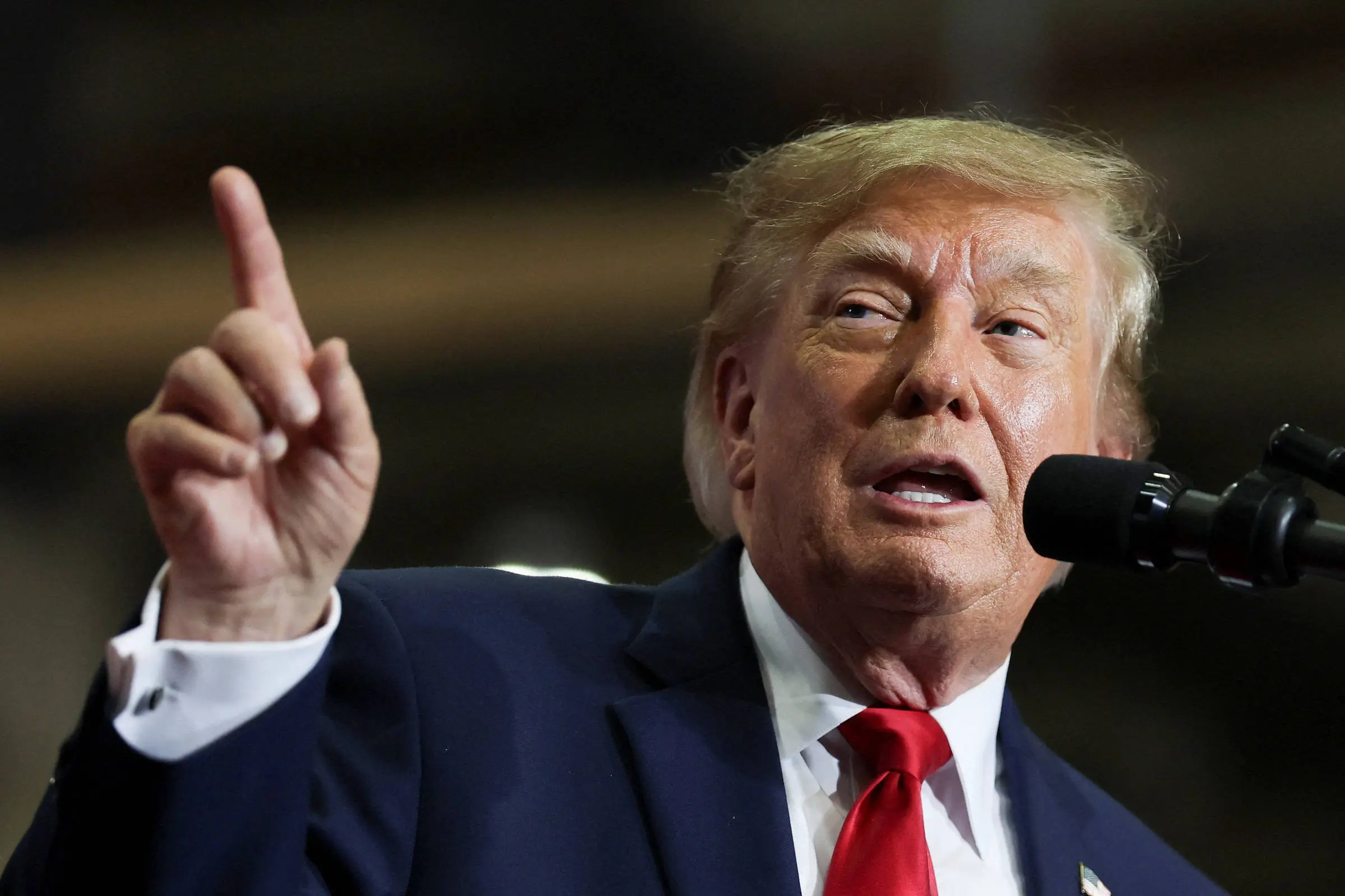 Donald Trump durante comício do Partido Republicano na Carolina do Sul