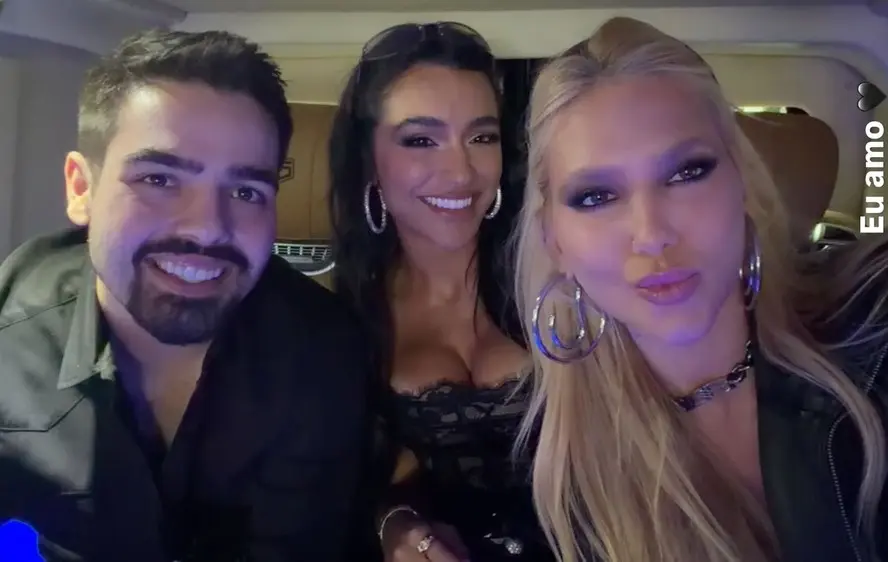 Virginia Fonseca, João Silva e Duda Freire juntos