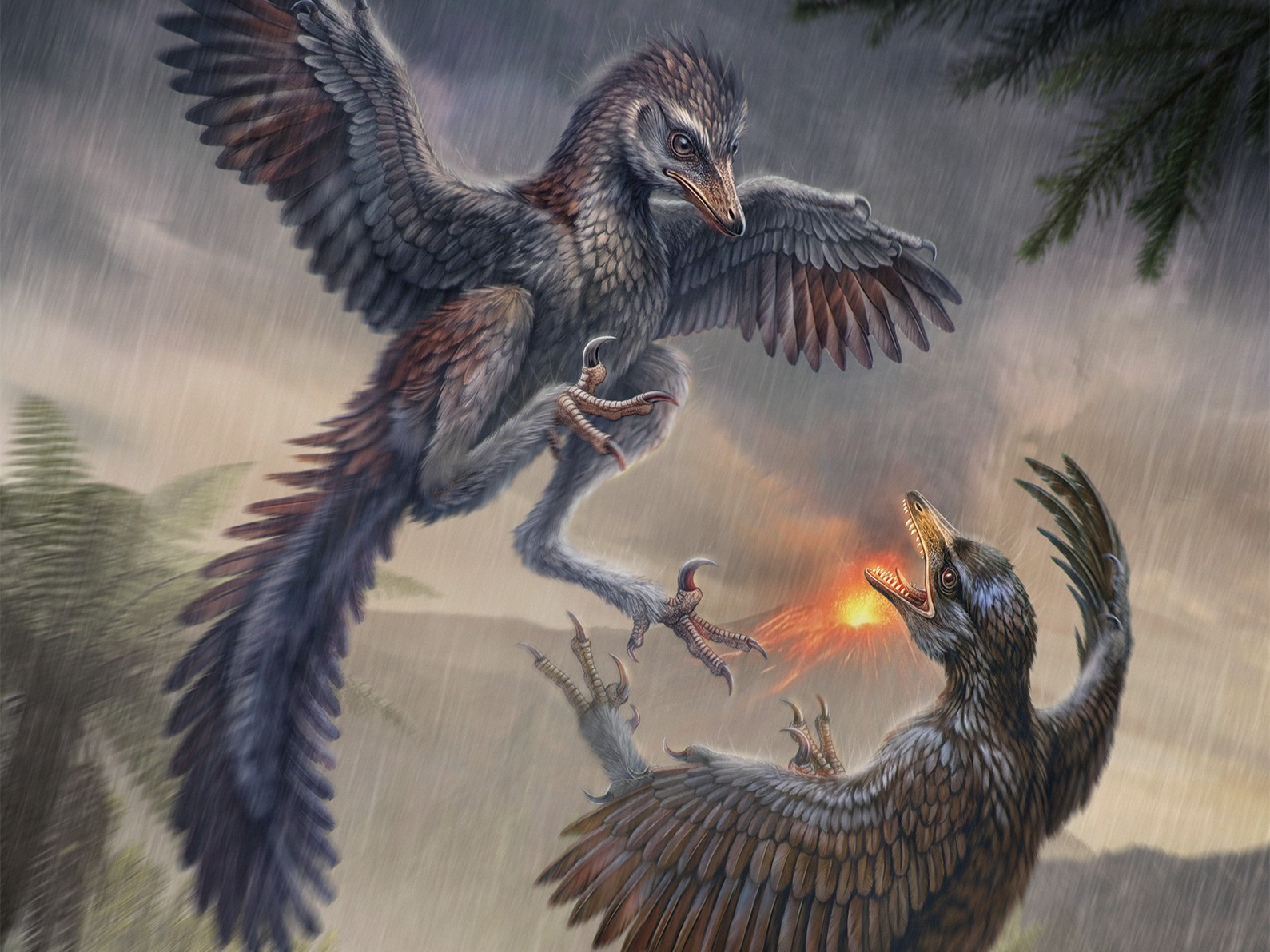 Reconstrução artística da ave terrestre Yuezhuornis yangyuanensis