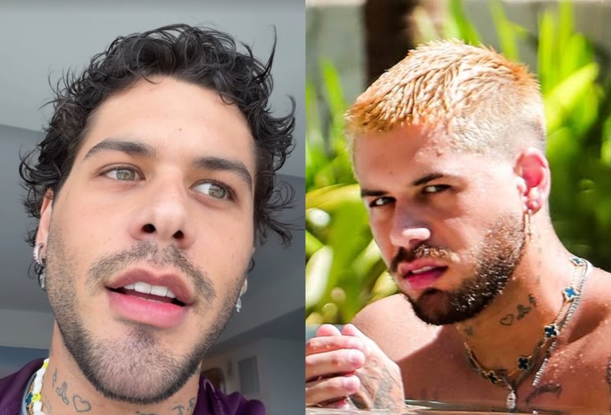 Comparação de Zé Felipe antes e depois de emagrecer