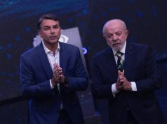Flávio Bolsonaro e Lula em debate presidencial