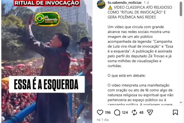 Extrema direita usa vídeo de Marcha para Exu para espalhar mentira sobre ato pró-Lula