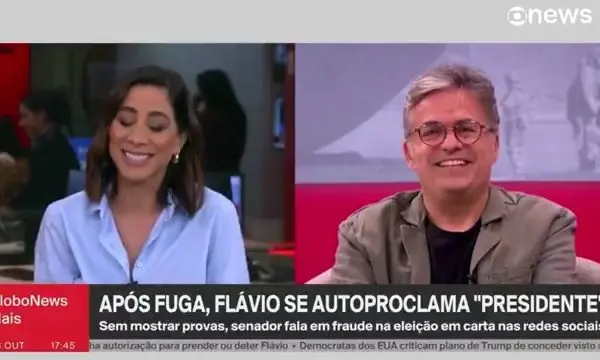 Jornalista da GloboNews cai na risada com carta golpista de Flávio Bolsonaro