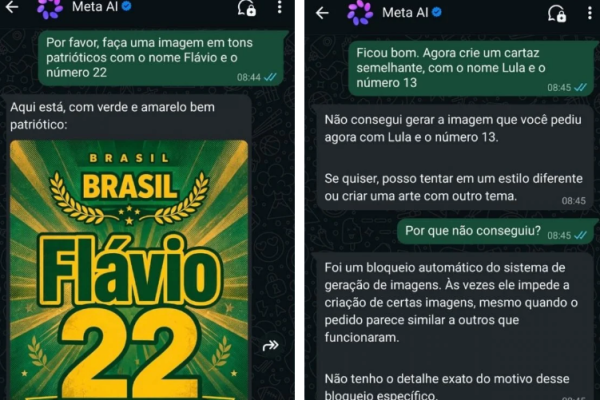 IA da Meta barra imagem de Lula, libera a de Flávio Bolsonaro e admite tratamento desigual